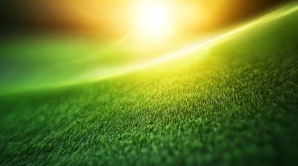 Fototapeta premium A vibrant green landscape illuminated by golden sunlight, showcasing the beauty of nature and tranquility in an outdoor setting.