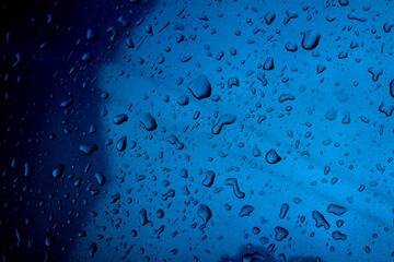 Water drop on glass - windshield rain.