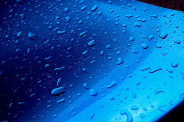 Water drop on glass - windshield rain.