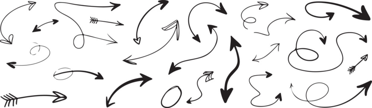 arrow hand drawn vector set sketch arrows for design use