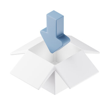 3D Deployment Box Icon for Software Release