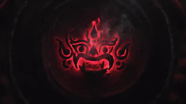 Kadammanitta Padayani Kali Goddess Abstract Light and Shadow Spiritual Energy