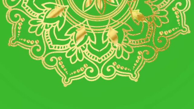 Gold mandala looping footage, Seamless 4K video looping for an elegant and vintage decorative element, 4k art with abstract mandala pattern for new age dmt lsd spiritual awakening and opening chakra