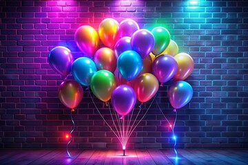 Happy Birthday ballon background. Greeting card, Birthday poster design.