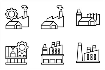 factory icon set, vector illustration on white background.