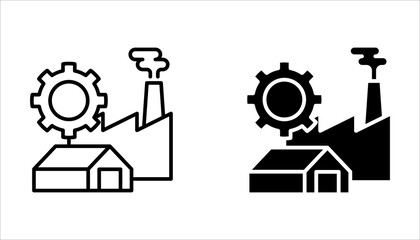 factory icon set, vector illustration on white background.