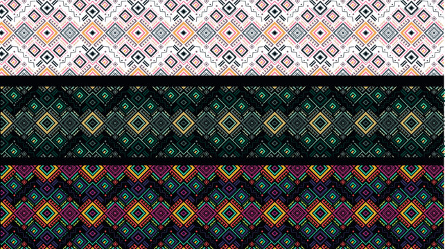 Seamless geometric ethnic pattern inspired by Mayan and Latin American textiles