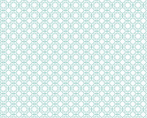Teal geometric pattern of interconnected circles on white background abstract blue