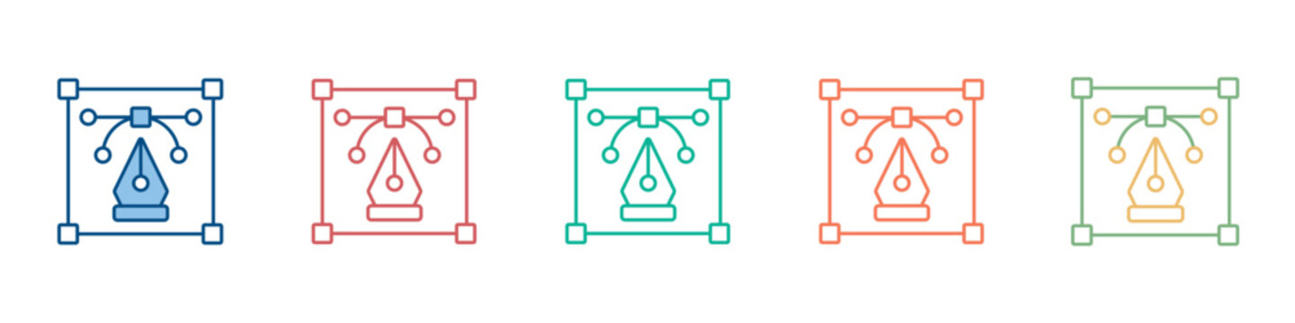 Bezier Tool Icon Set Multiple Style Collection 