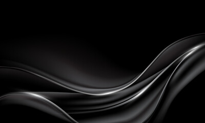 Abstract black luxury elegant wave curve design modern background vector