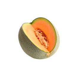 Orange cantaloupe melon isolated on transparen png.