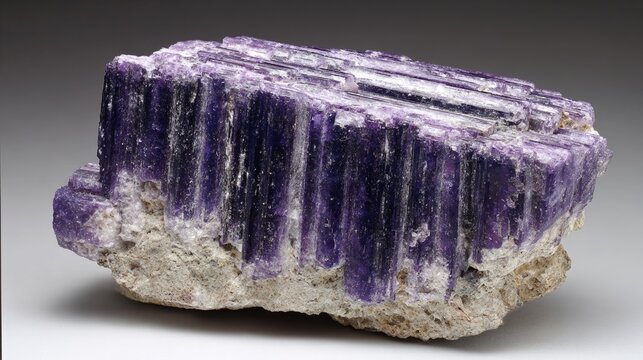 corundum. A rough, barrel-shaped corundum crystal specimen with natural striations. STEM education sheets, lab safety posters, designed for STEM education and laboratory safety posters.