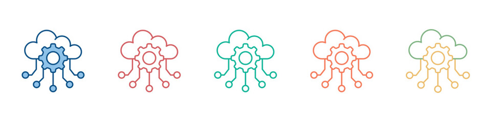 Obraz premium Saas Icon Set Multiple Style Collection 