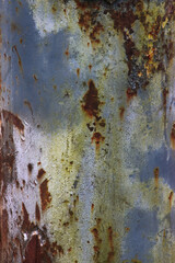 Rusted painted metal surface