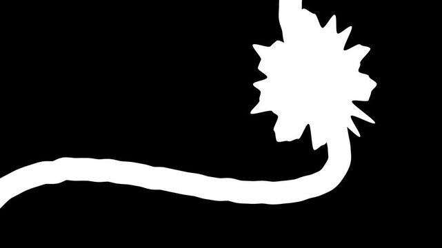 Abstract bright white cartoon cloud speech bubble shape on black background with copy space