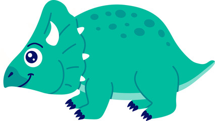 Cute Baby Triceratops Dinosaur Cartoon Animal with Spots and Horns © Monsters Visual
