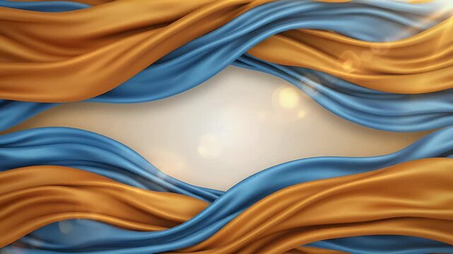 Ram Navami Abstract Saffron Blue Fabric Motion Gentle Shimmer