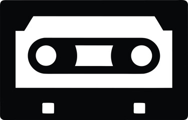 Obraz premium cassette tape rewind play silhouette vector illustration on transparent background