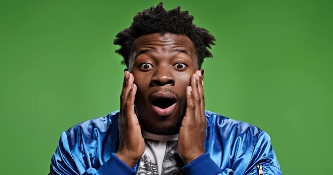 Man with various surprised expressions.