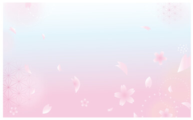 桜の和風グラデーション背景