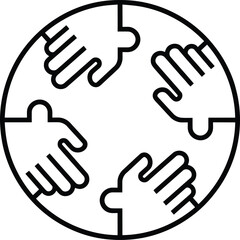 Obraz premium Unity Hands Puzzle Circle Icon Illustration 