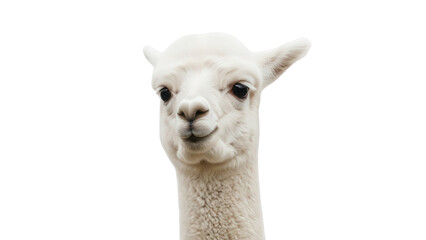 Obraz premium Llama Portrait Head Closeup On White Background.