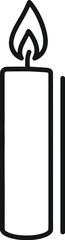 Obraz premium Simple line icon of a burning candle
