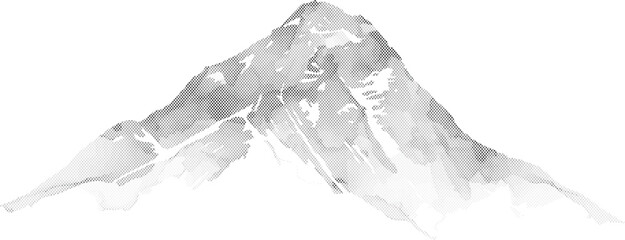 Obraz premium Watercolor Style Gray Mountain Peak Vector Illustration