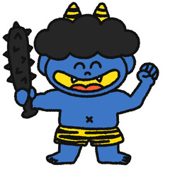 金棒を持った青鬼