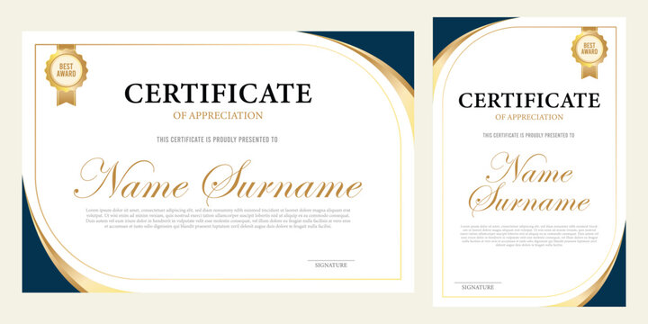corporate award template design, school graduation certificate, sports championship charter