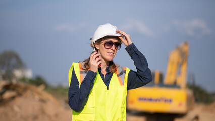 Engineer working Industrial pipeline system used for water supply or electrical cable protection large cylindrical pipes arranged in infrastructure underground utilities and public infrastructure.