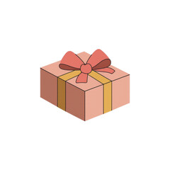 Obraz premium Beautifully wrapped gift box with elegant ribbon and bow