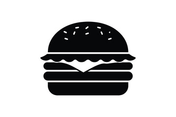Fototapeta premium Hamburger with cheese and sesame seeds on bun isolated on white background