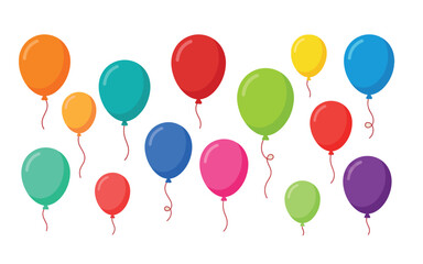 colorful balloons on white background