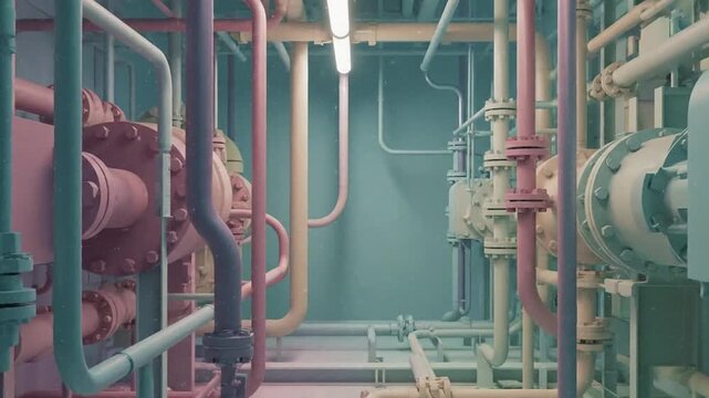 Grungy Dreamscape Explore the blend of 'noisy' grain with 'pastel' colors to create an almost dreamlike, yet grounded, industrial scene.