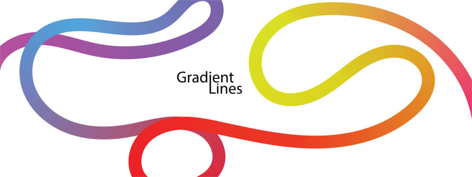 Abstract Color Lines Pattern. Colorful gradient line. Wave Shape Flow Lines on White Background. curved line with gradient color. 