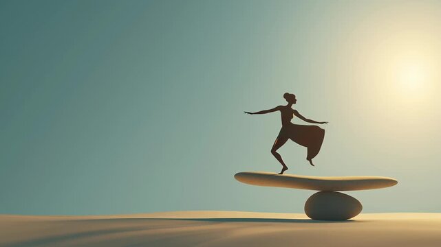 Longevity physical and mental health concept illustration, abstract human silhouette showing balance between body strength and calm mind, soft natural lighting, clean minimal composition, peaceful 