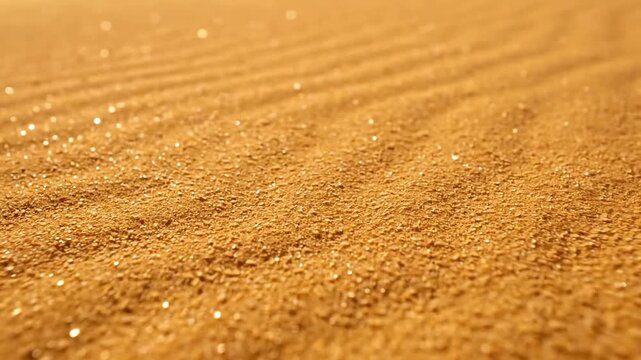 Wind-Carved Sand Patterns Low angle shot, focusing on the intricate, ever-changing patterns and ripples formed by wind skittering sand across a flat, arid landscape, emphasizing the texture and flow.
