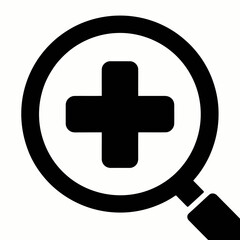 Obraz premium Magnifying glass with plus sign icon representing the zoom in function for digital interfaces isolated on transparent background, isolated on white background, Vector, illustration