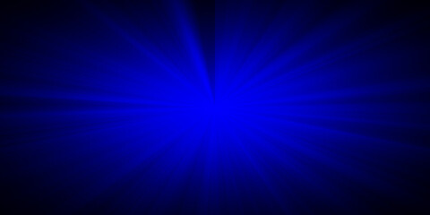 Obraz premium Abstract Blue Sunburst Light Rays on Dark Background, Futuristic Radial Gradient