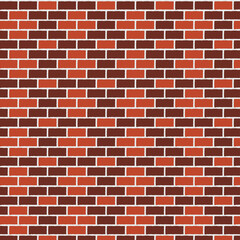 Obraz premium Seamless pattern of dark red and brown bricks on white background, brick wall texture for design