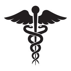 Caduceus Medical Symbol Icon &ndash; Healthcare and Medicine Sign