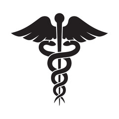 Caduceus Medical Symbol Icon &ndash; Healthcare and Medicine Sign