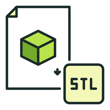 STL File for 3D Printing vector colored icon or sign