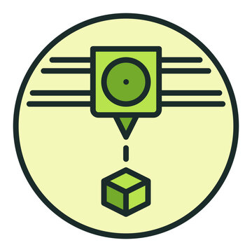 3D Printing in Circle vector Additive Manufacturing colored icon or symbol