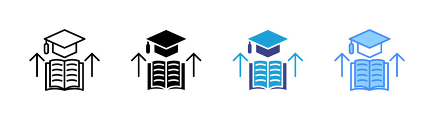 Higher Education icon set multiple style collection