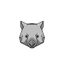 Obraz premium Stylized wombat head illustration against black background