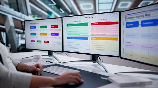 Business Woman Doing Swot Analysis And Management Retention Strategy