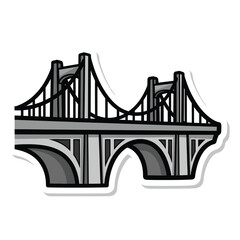 Obraz premium Large suspension bridge illustration