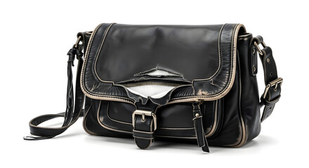 Broken Women Hand Purse in Poor Condition Isolated